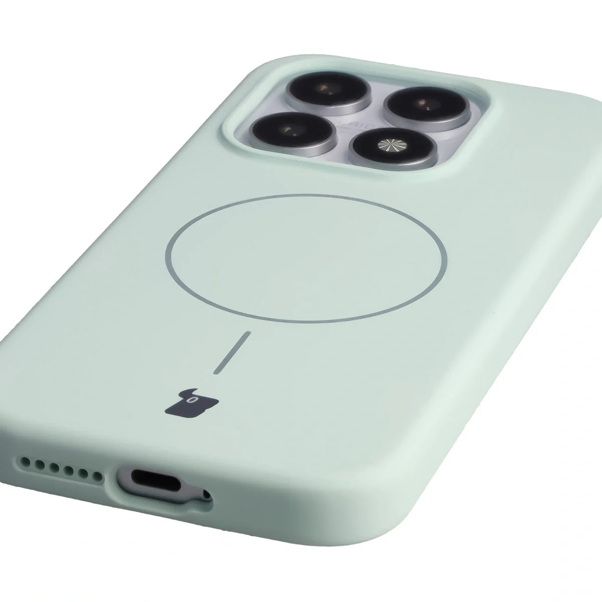 Silikon Handyhülle mit Magnetring für Xiaomi 17, Bizon Soft Case Magnetic, Pistazienfarben