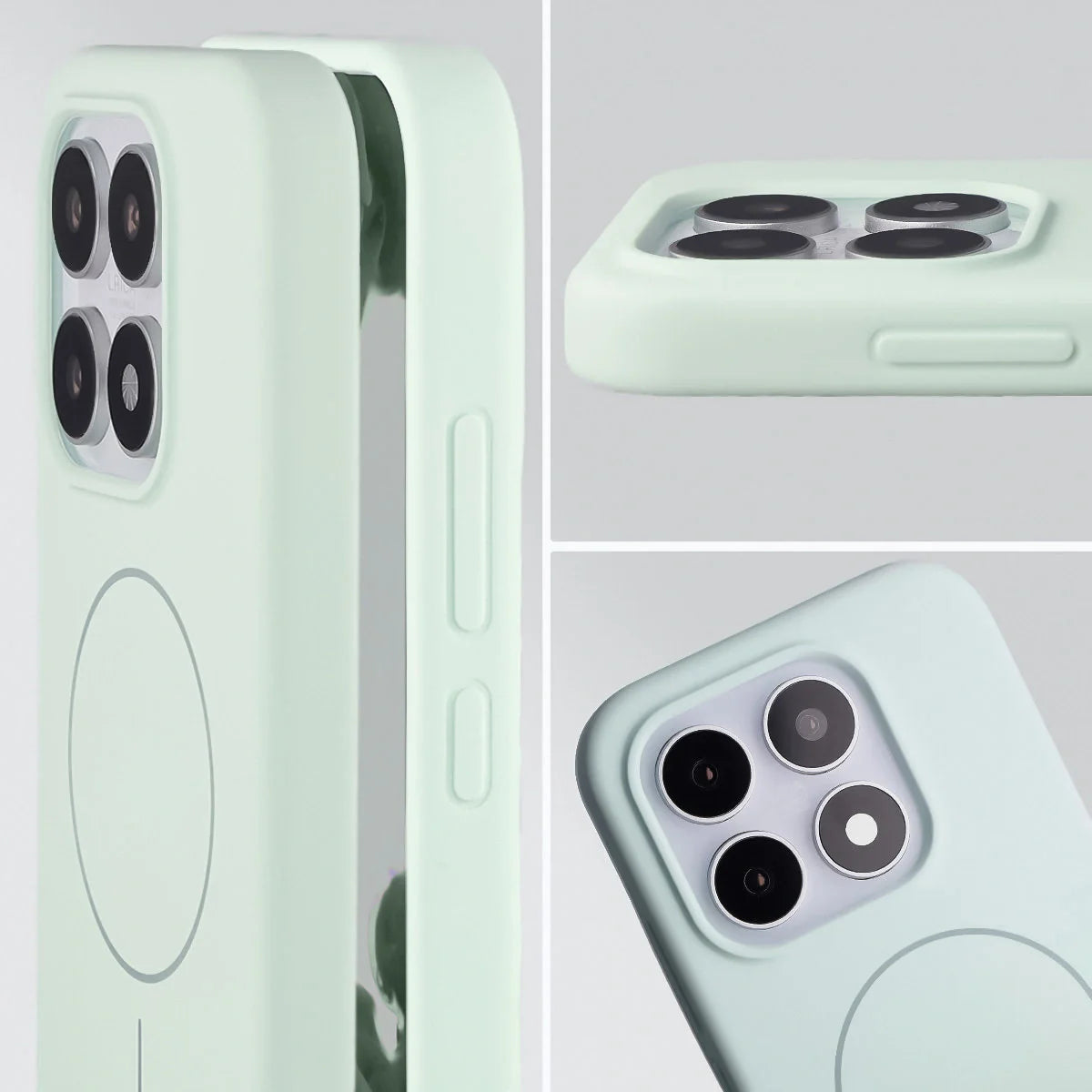Silikon Handyhülle mit Magnetring für Xiaomi 17, Bizon Soft Case Magnetic, Pistazienfarben