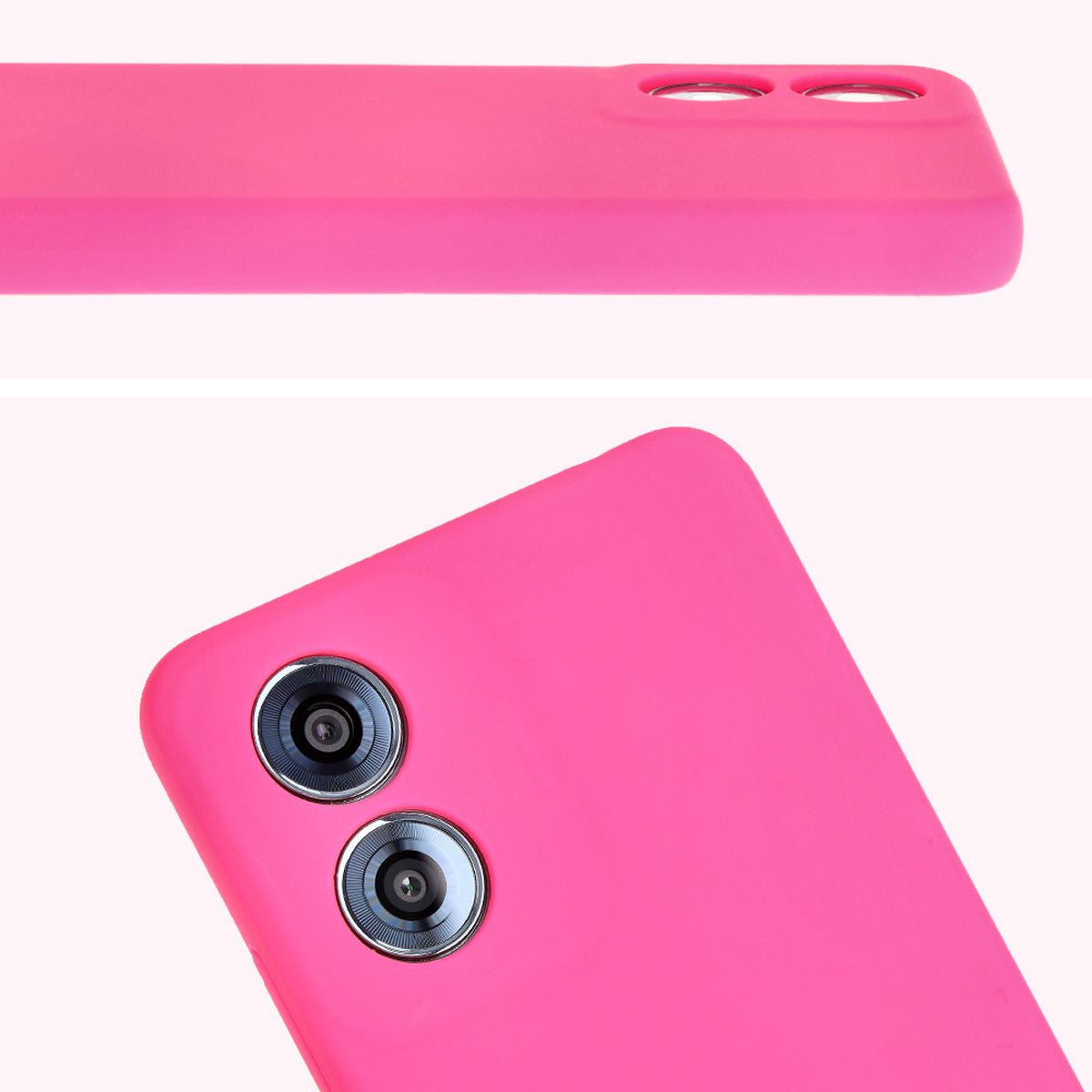 Silikon Handyhülle für Motorola Moto G04, Bizon Soft Case, Neon-Pink
