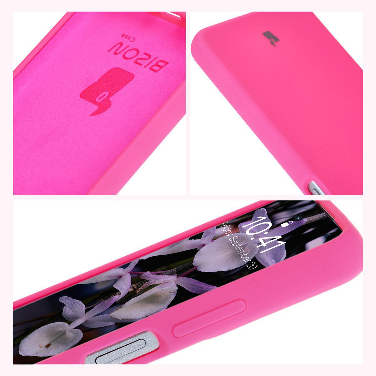 Silikon Handyhülle für Motorola Moto G04, Bizon Soft Case, Neon-Pink