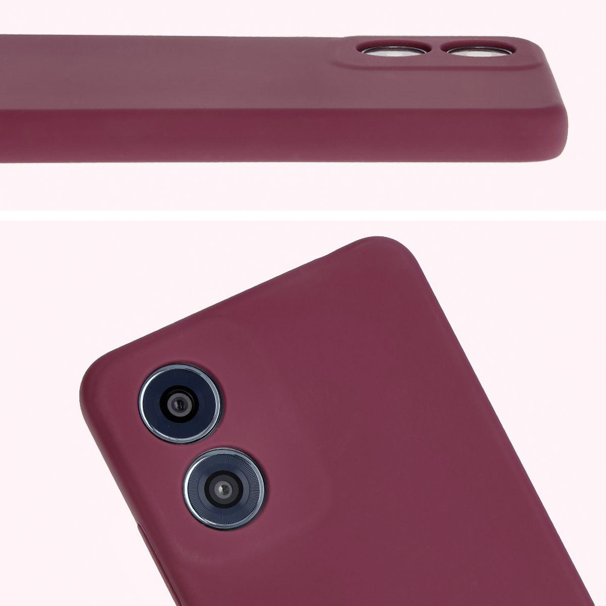 Silikon Handyhülle für Motorola Moto G04, Bizon Soft Case, Pflaumenfarbe