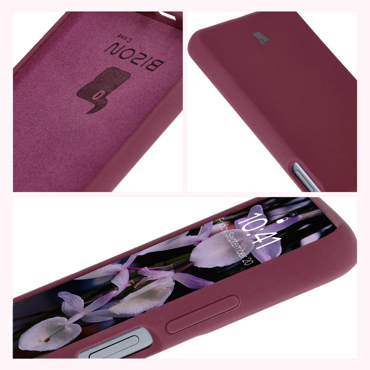 Silikon Handyhülle für Motorola Moto G04, Bizon Soft Case, Pflaumenfarbe