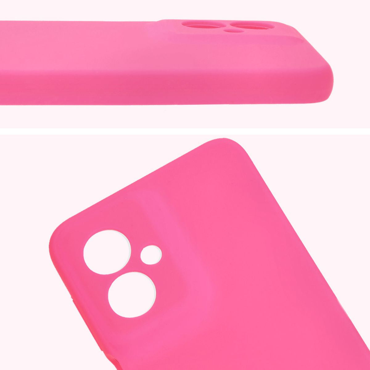 Silikon Handyhülle für Motorola Moto G55 5G, Bizon Soft Case, Neon-Pink