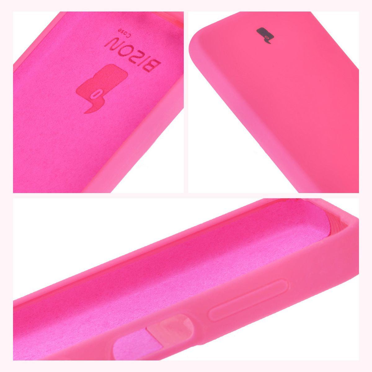 Silikon Handyhülle für Motorola Moto G55 5G, Bizon Soft Case, Neon-Pink