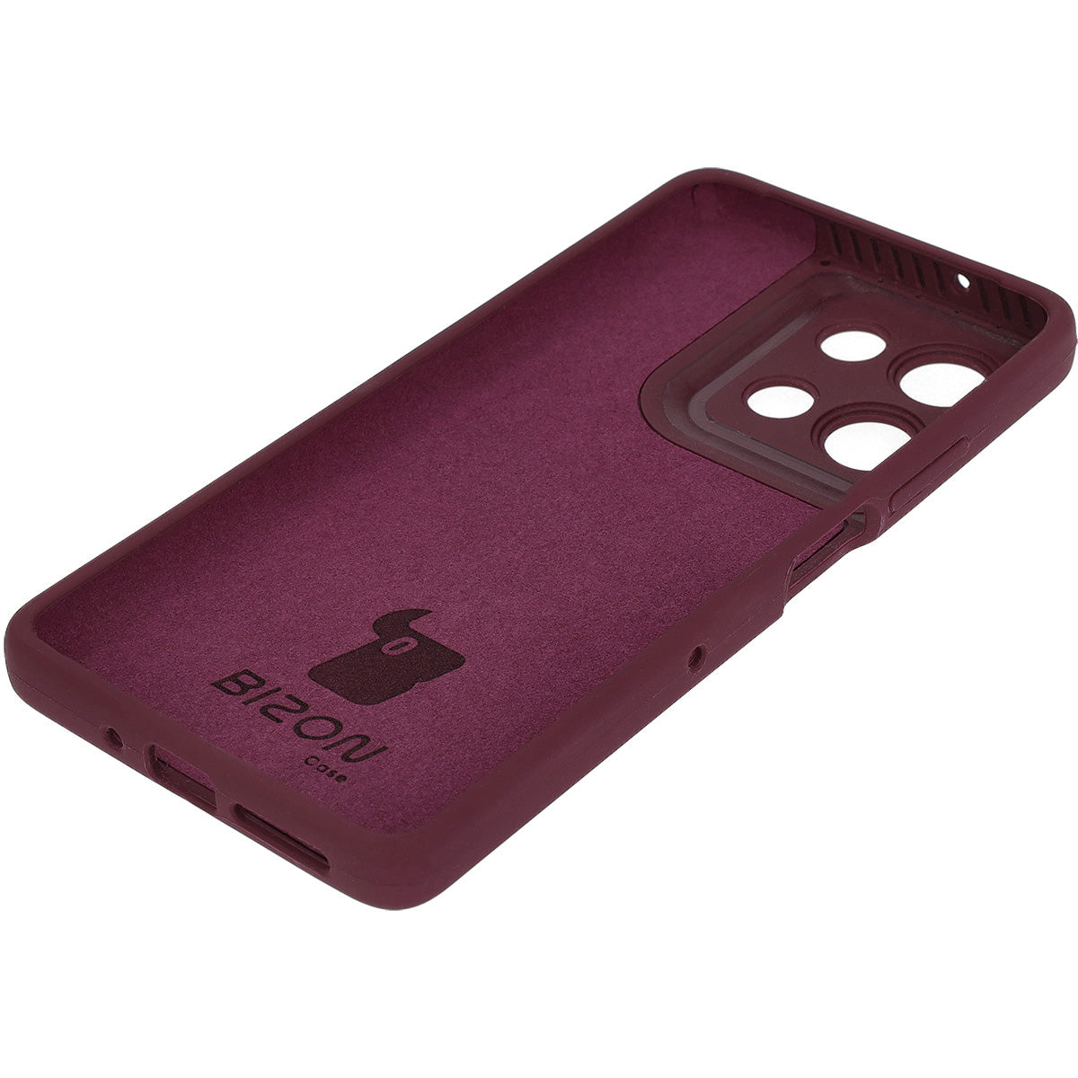 Silikon Handyhülle für Motorola Moto G75 5G, Bizon Soft Case, Pflaumenfarbe