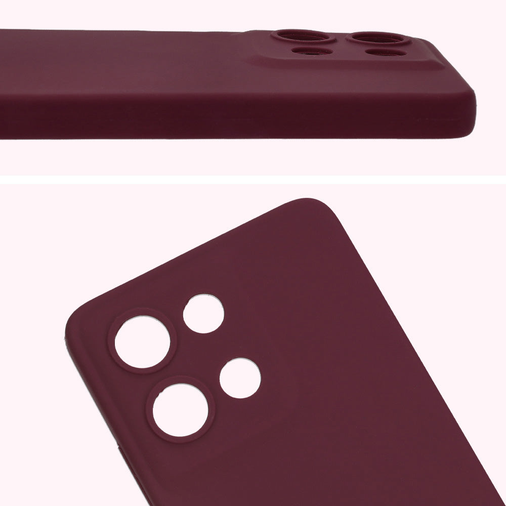 Silikon Handyhülle für Motorola Moto G75 5G, Bizon Soft Case, Pflaumenfarbe