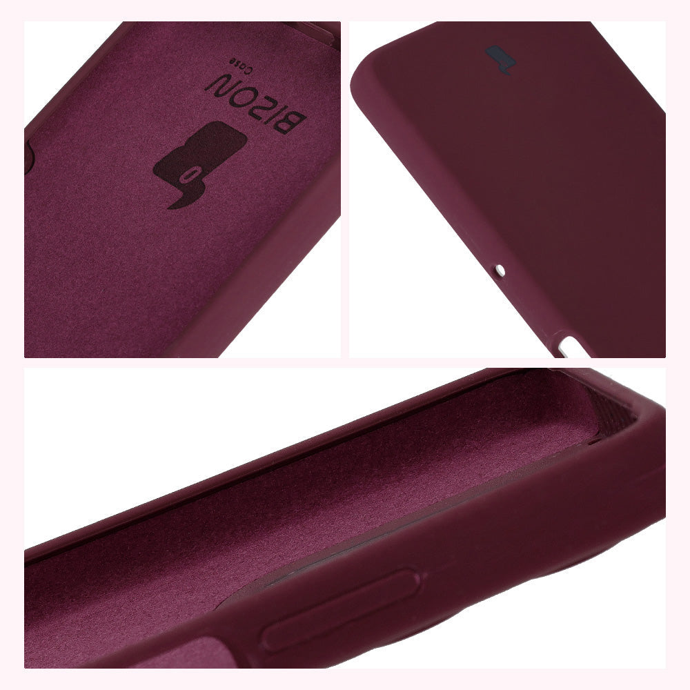 Silikon Handyhülle für Motorola Moto G75 5G, Bizon Soft Case, Pflaumenfarbe