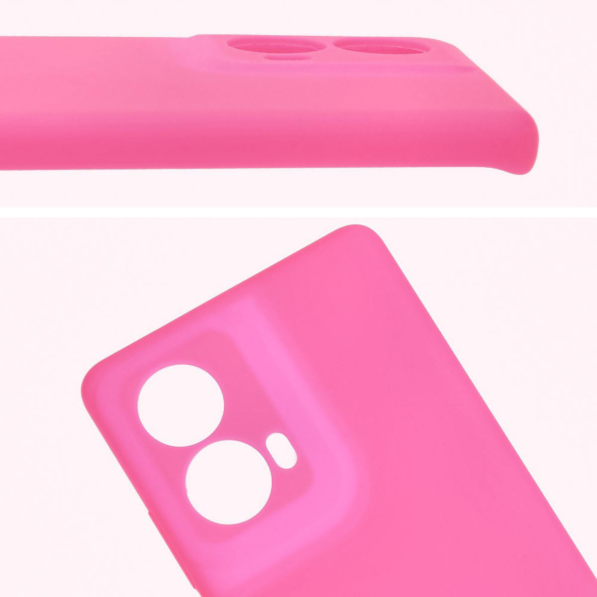 Silikon Handyhülle für Motorola Moto G85 5G, Bizon Soft Case, Neon-Pink