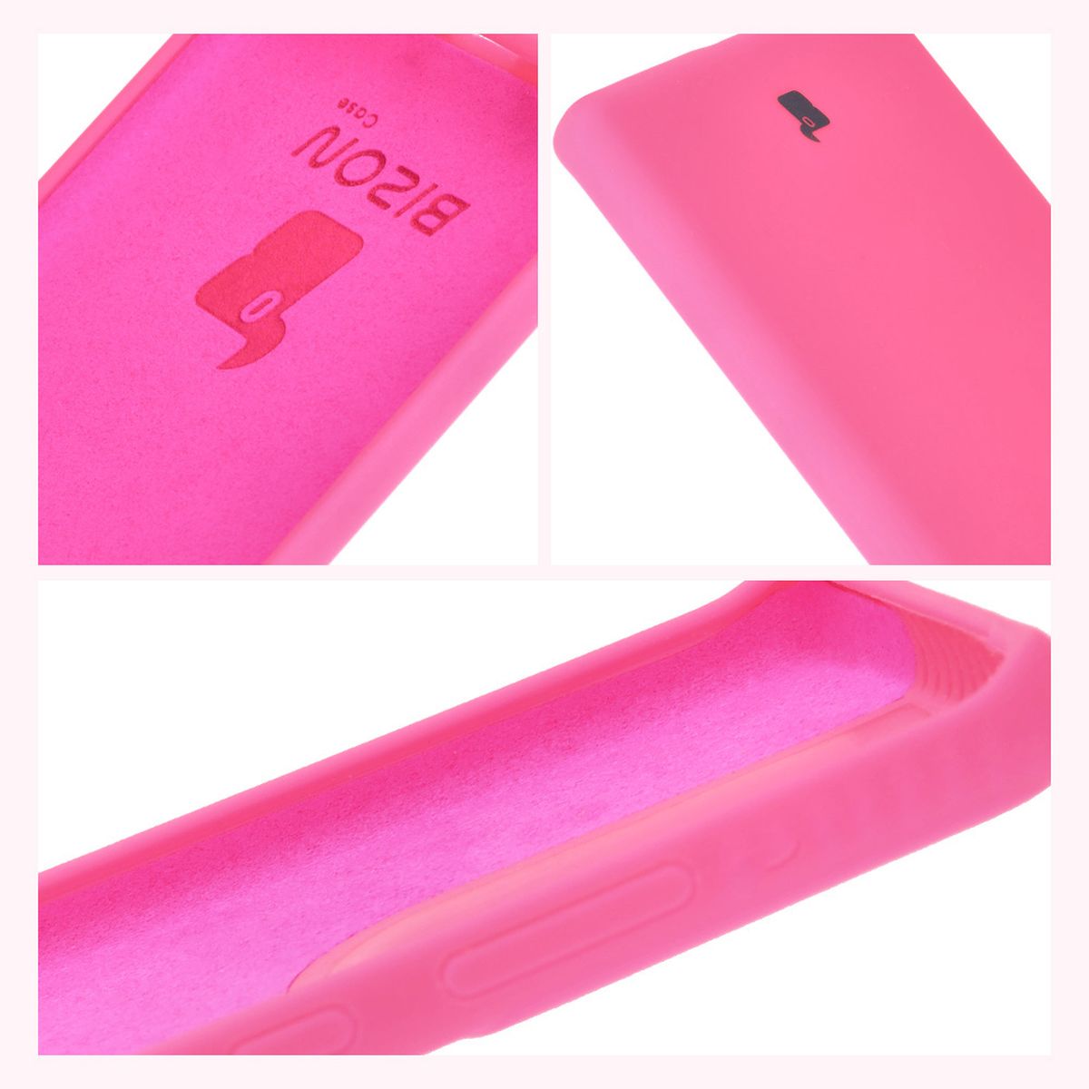 Silikon Handyhülle für Motorola Moto G85 5G, Bizon Soft Case, Neon-Pink