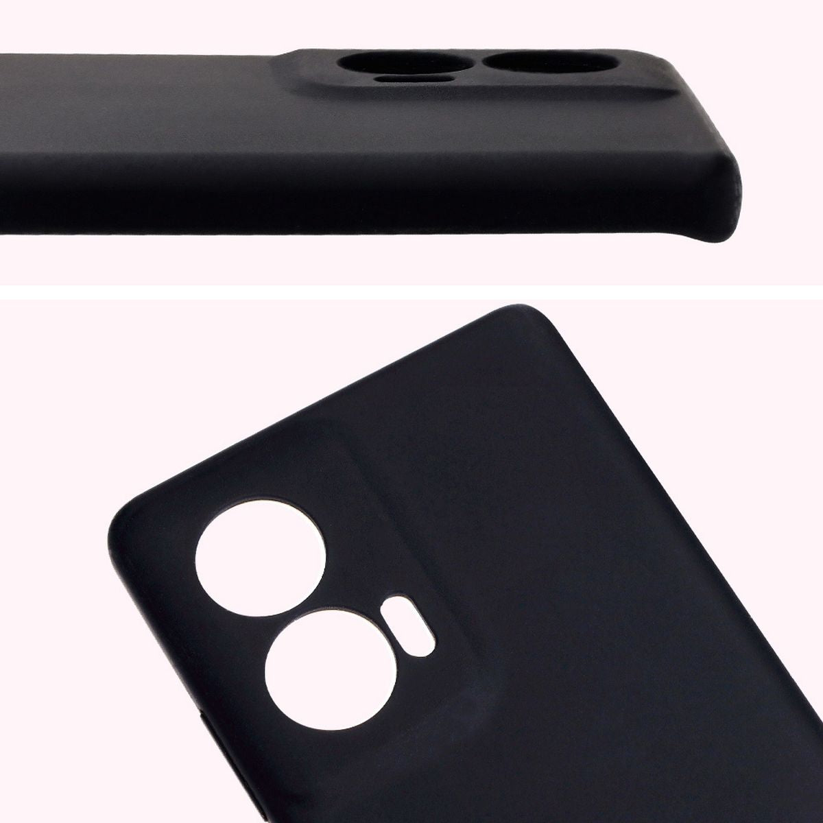 Silikon Handyhülle für Motorola Edge 50 Fusion, Bizon Soft Case, Schwarz