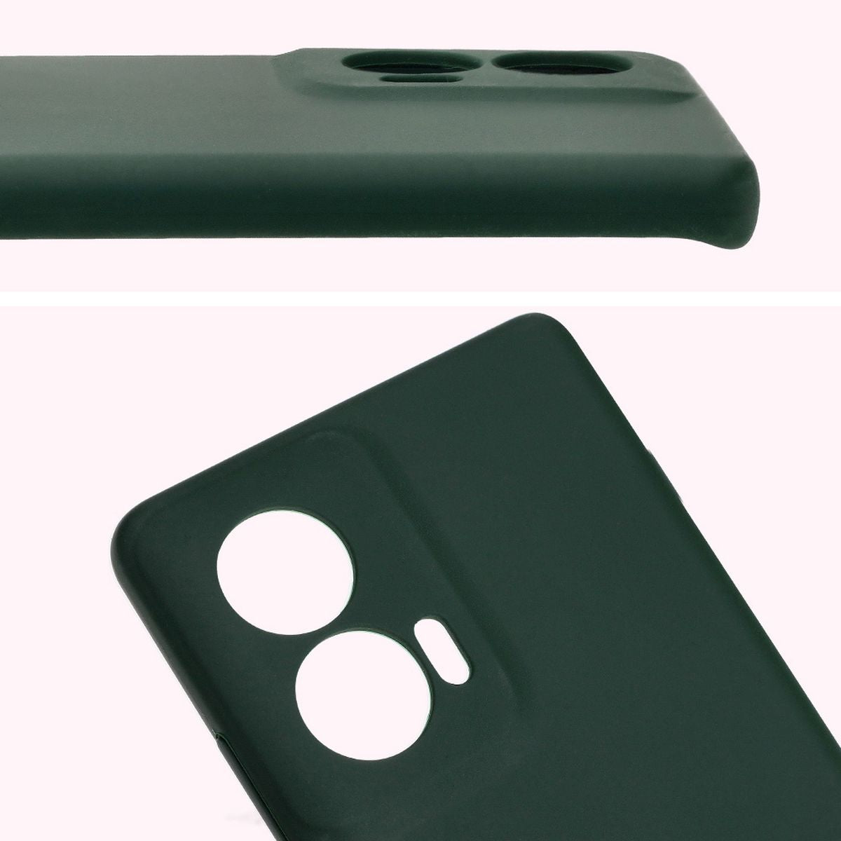 Silikon Handyhülle für Motorola Edge 50 Fusion, Bizon Soft Case, Dunkelgrün