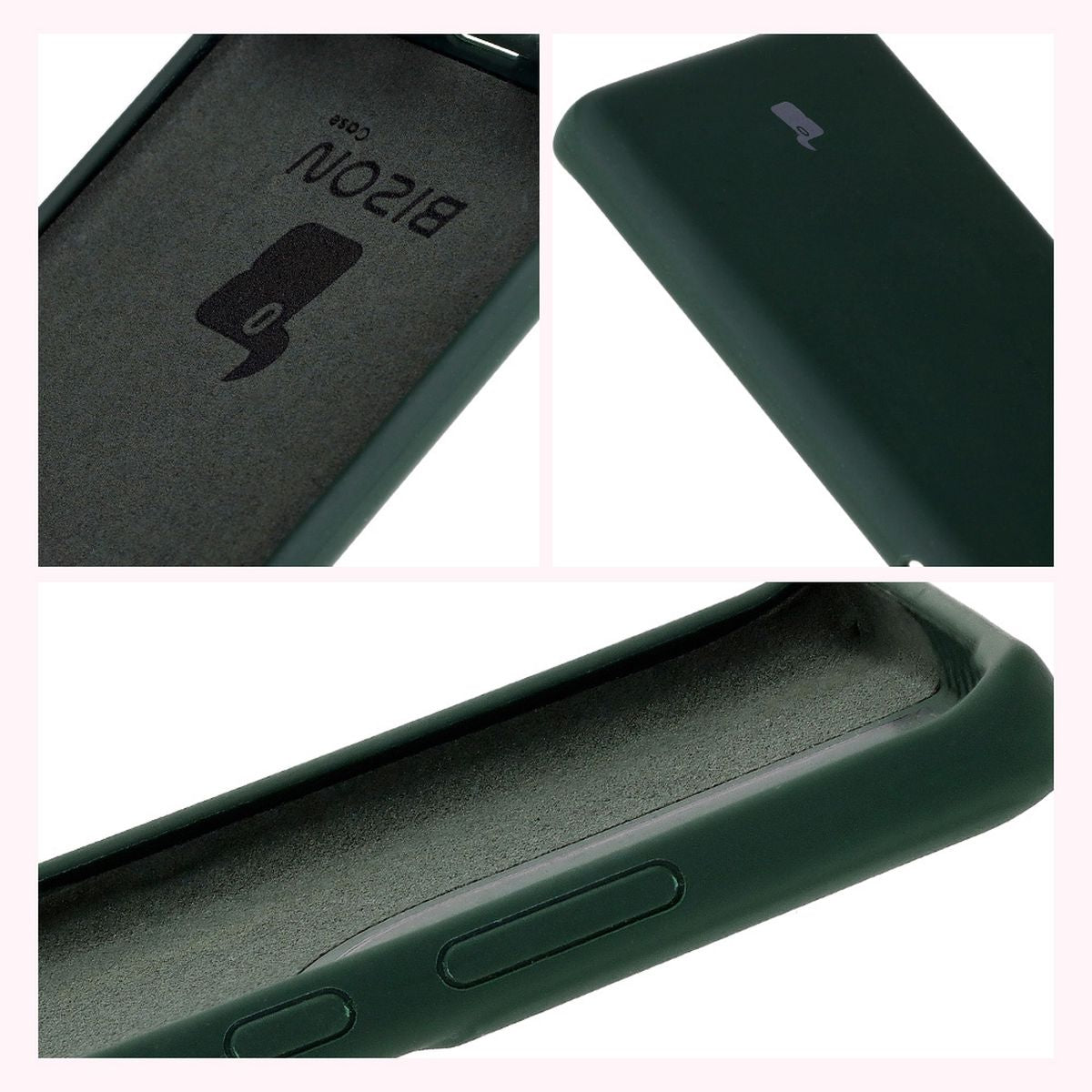 Silikon Handyhülle für Motorola Edge 50 Fusion, Bizon Soft Case, Dunkelgrün