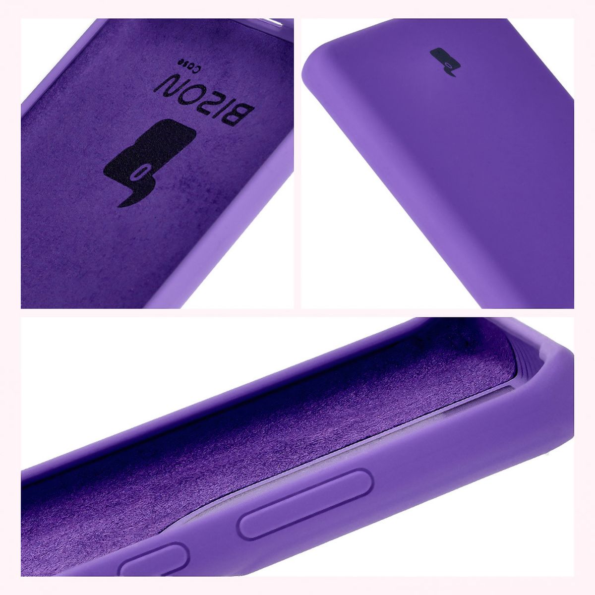 Silikon Handyhülle für Motorola Edge 50 Fusion, Bizon Soft Case, Violett