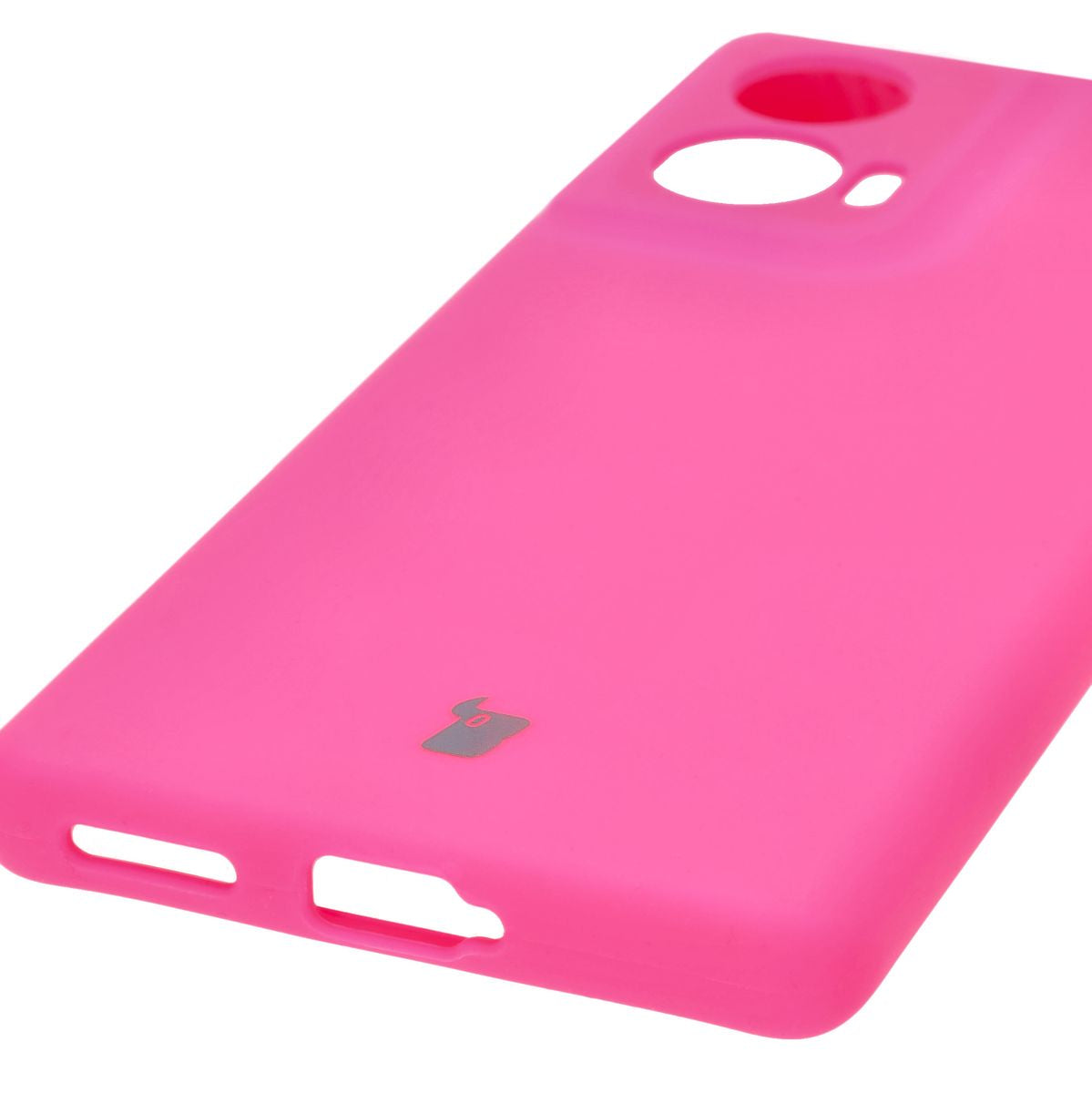 Silikon Handyhülle für Motorola Edge 50 Fusion, Bizon Soft Case, Neon-Pink