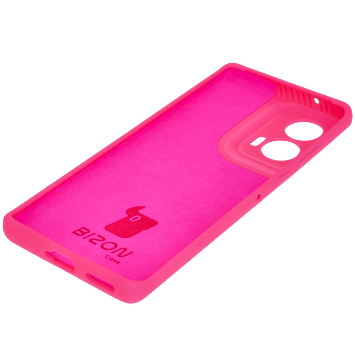 Silikon Handyhülle für Motorola Edge 50 Fusion, Bizon Soft Case, Neon-Pink