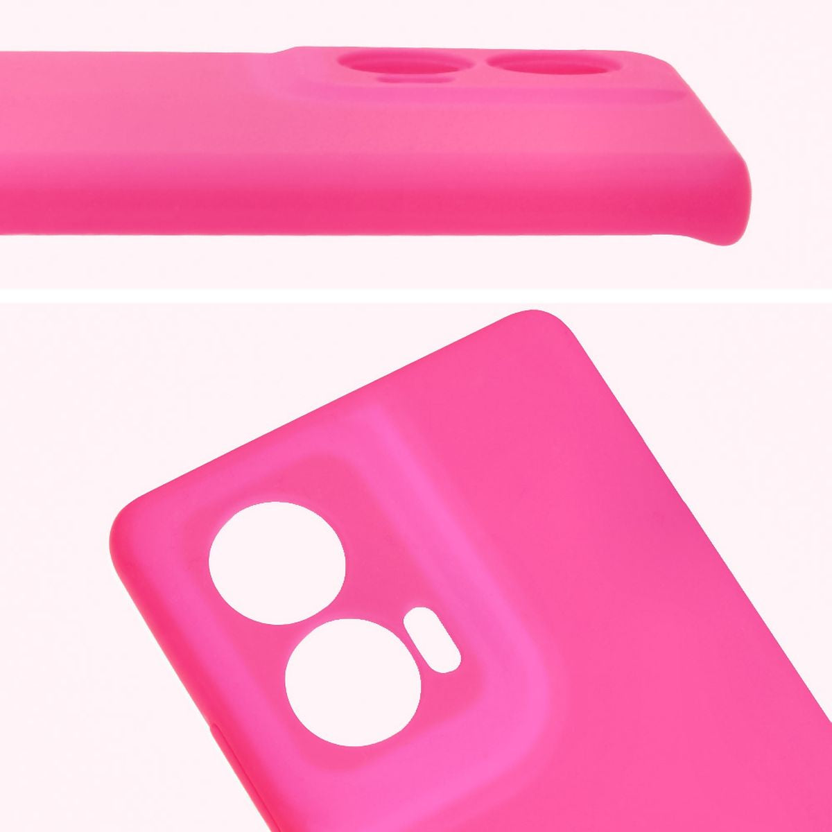 Silikon Handyhülle für Motorola Edge 50 Fusion, Bizon Soft Case, Neon-Pink