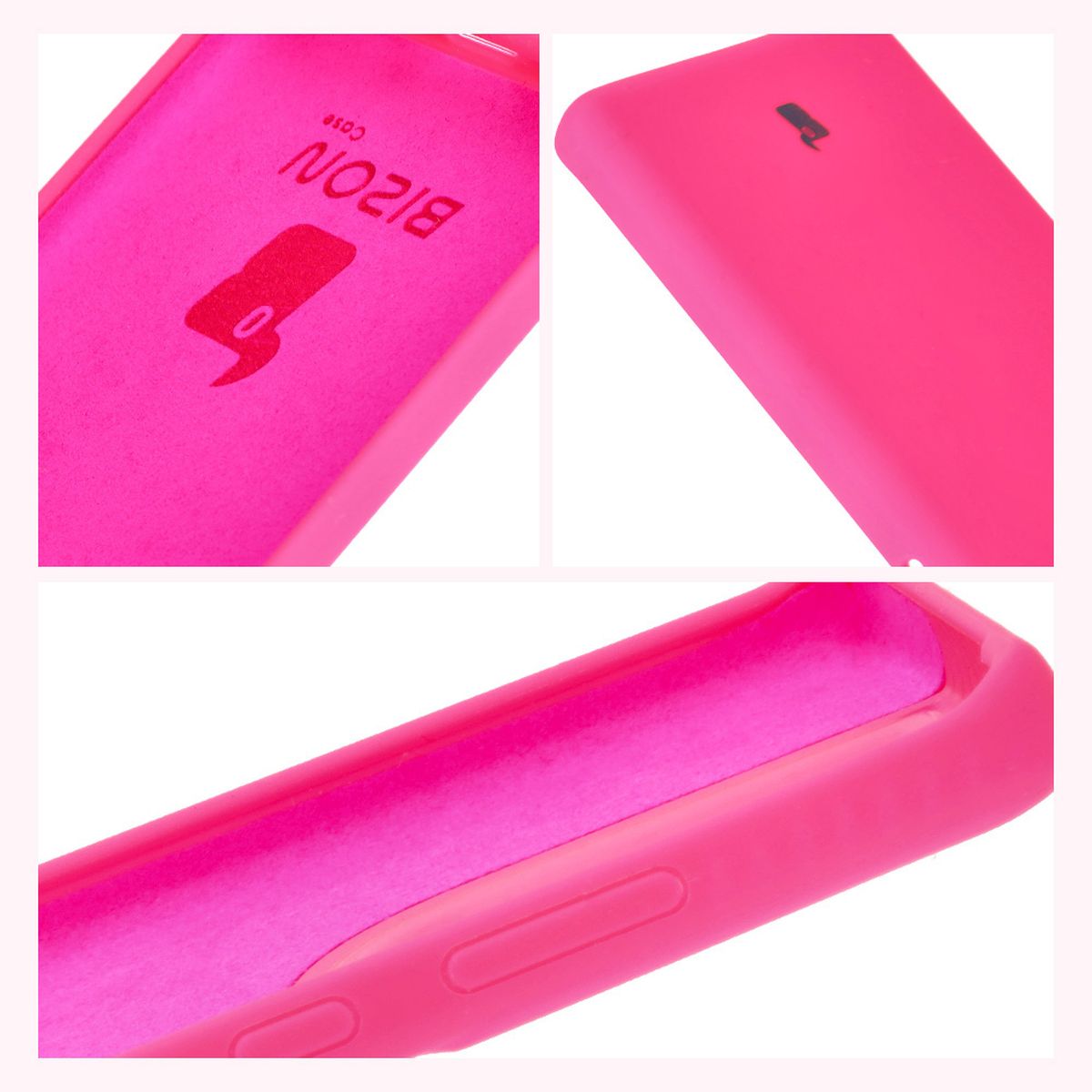 Silikon Handyhülle für Motorola Edge 50 Fusion, Bizon Soft Case, Neon-Pink
