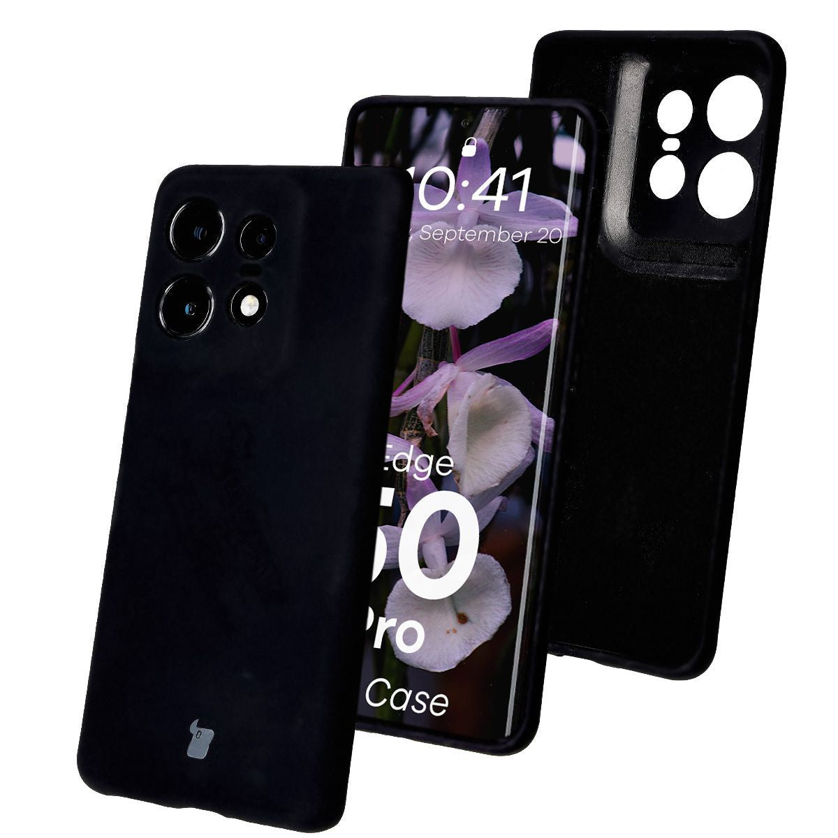 Silikon Handyhülle für Motorola Edge 50 Pro, Bizon Soft Case, Schwarz