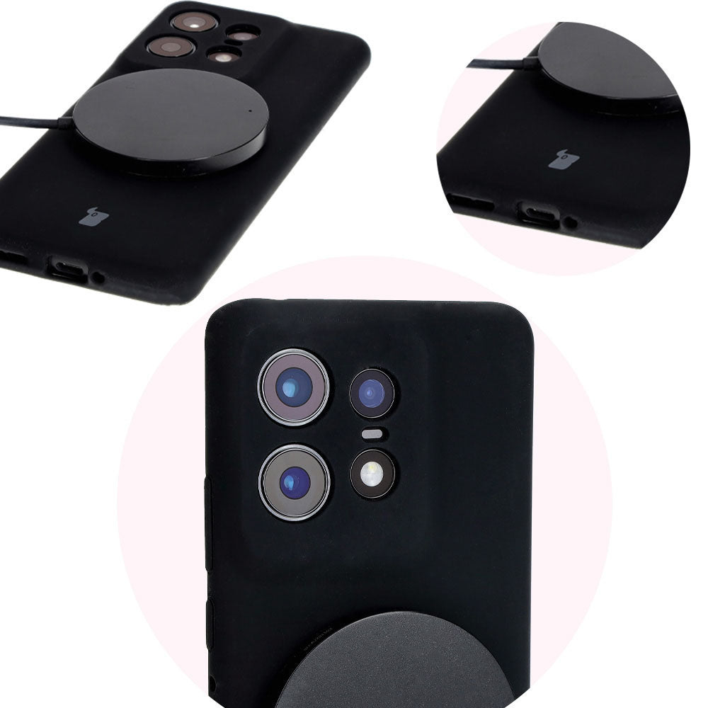 Silikon Handyhülle für Motorola Edge 50 Pro, Bizon Soft Case, Schwarz