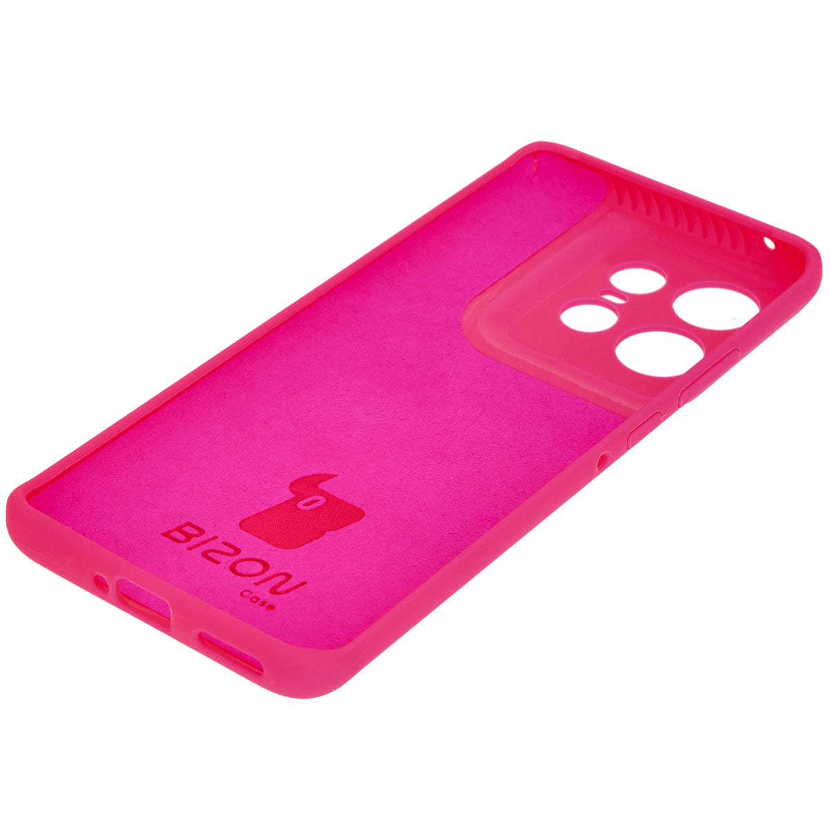 Silikon Handyhülle für Motorola Edge 50 Pro, Bizon Soft Case, Neon-Pink