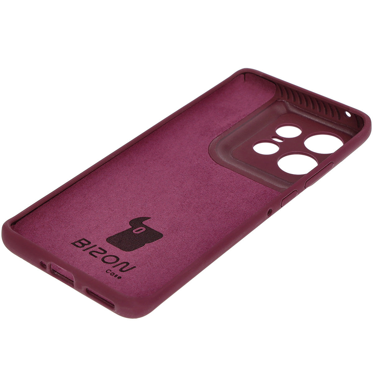 Silikon Handyhülle für Motorola Edge 50 Pro, Bizon Soft Case, Pflaumenfarbe