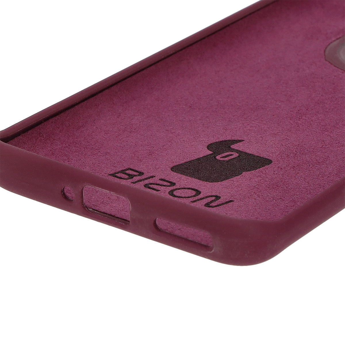 Silikon Handyhülle für Motorola Edge 50 Pro, Bizon Soft Case, Pflaumenfarbe