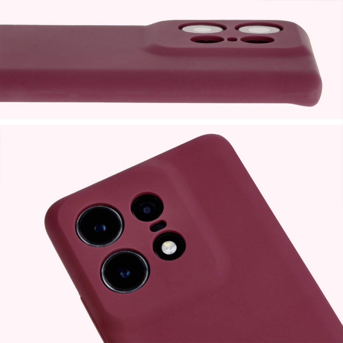 Silikon Handyhülle für Motorola Edge 50 Pro, Bizon Soft Case, Pflaumenfarbe
