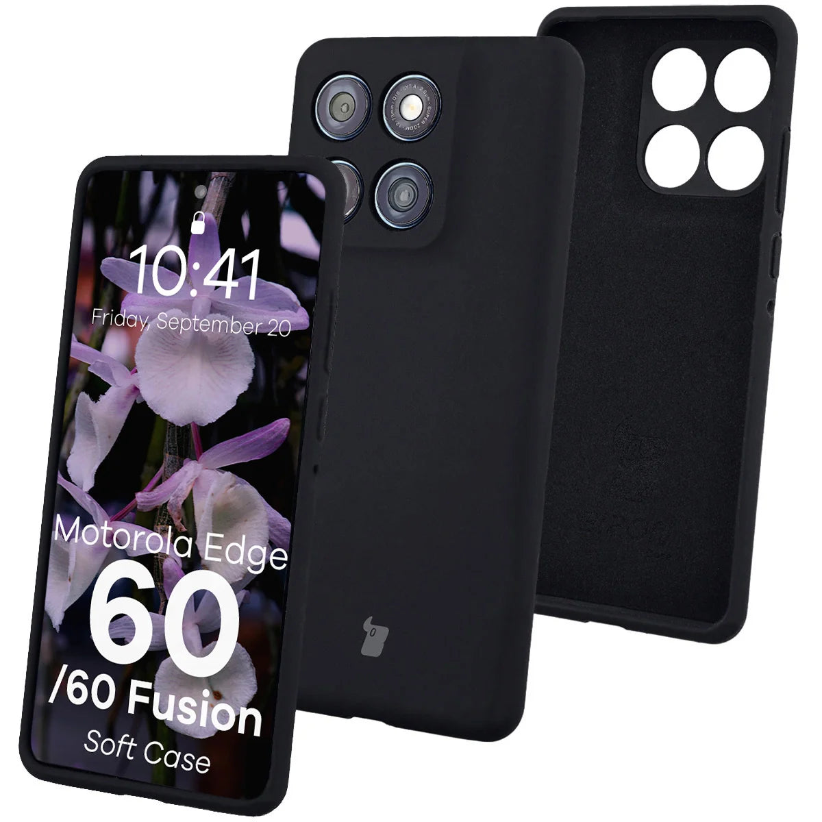Silikon Handyhülle für Motorola Edge 60 Fusion / 60, Bizon Soft Case, Schwarz