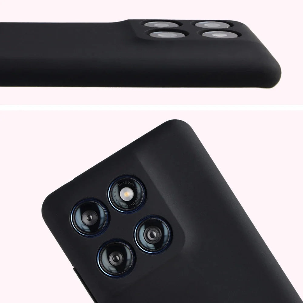 Silikon Handyhülle für Motorola Edge 60 Fusion / 60, Bizon Soft Case, Schwarz