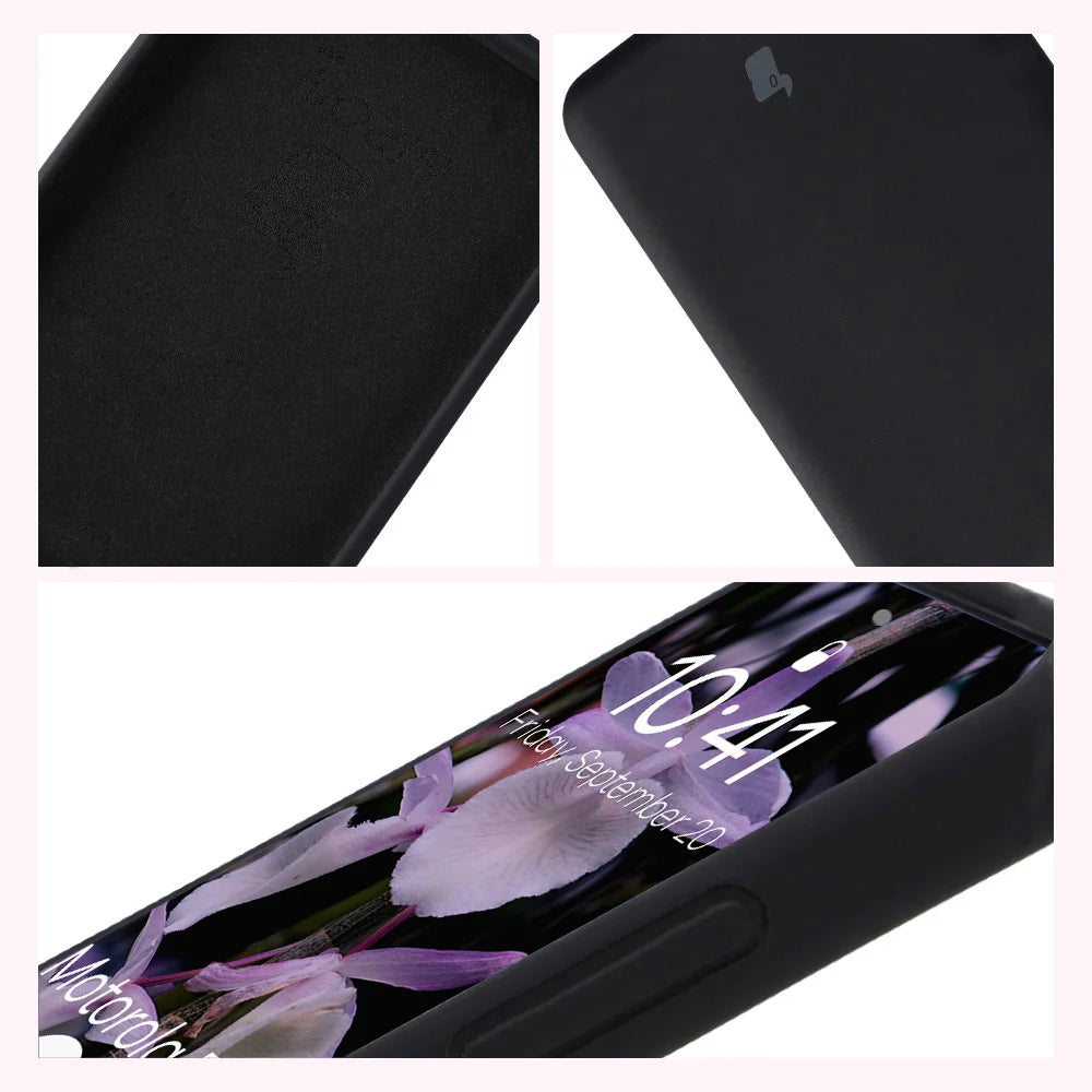 Silikon Handyhülle für Motorola Edge 60 Fusion / 60, Bizon Soft Case, Schwarz