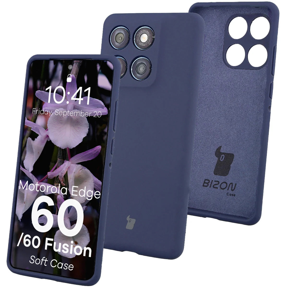 Silikon Handyhülle für Motorola Edge 60 Fusion / 60, Bizon Soft Case, Dunkelblau