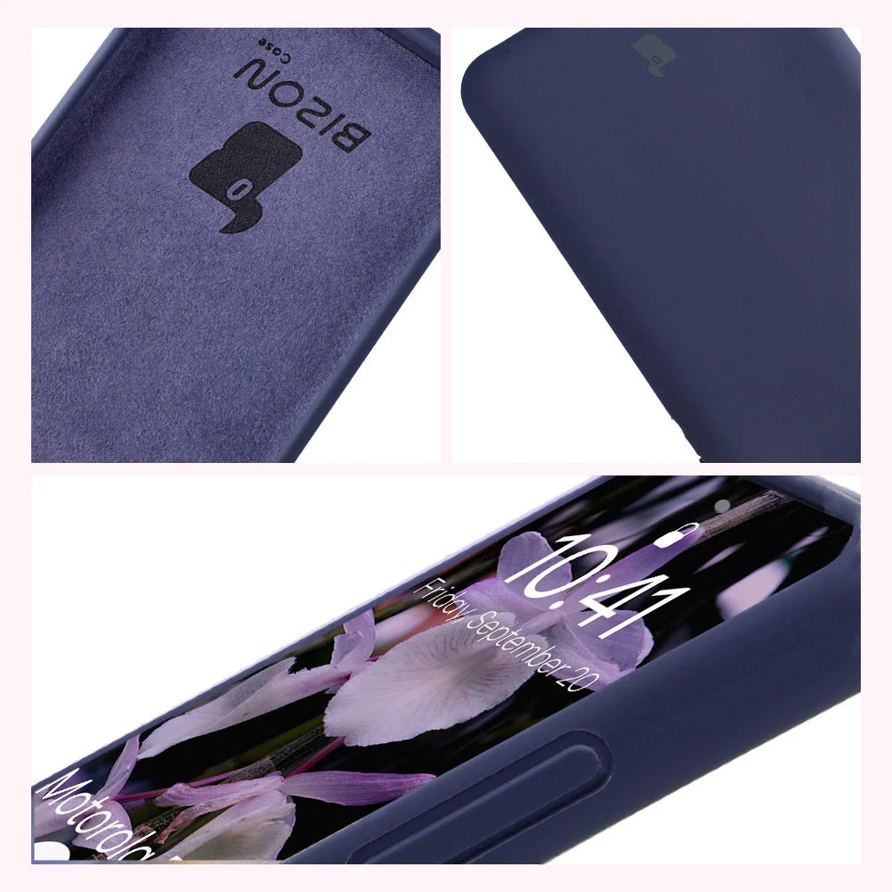 Silikon Handyhülle für Motorola Edge 60 Fusion / 60, Bizon Soft Case, Dunkelblau
