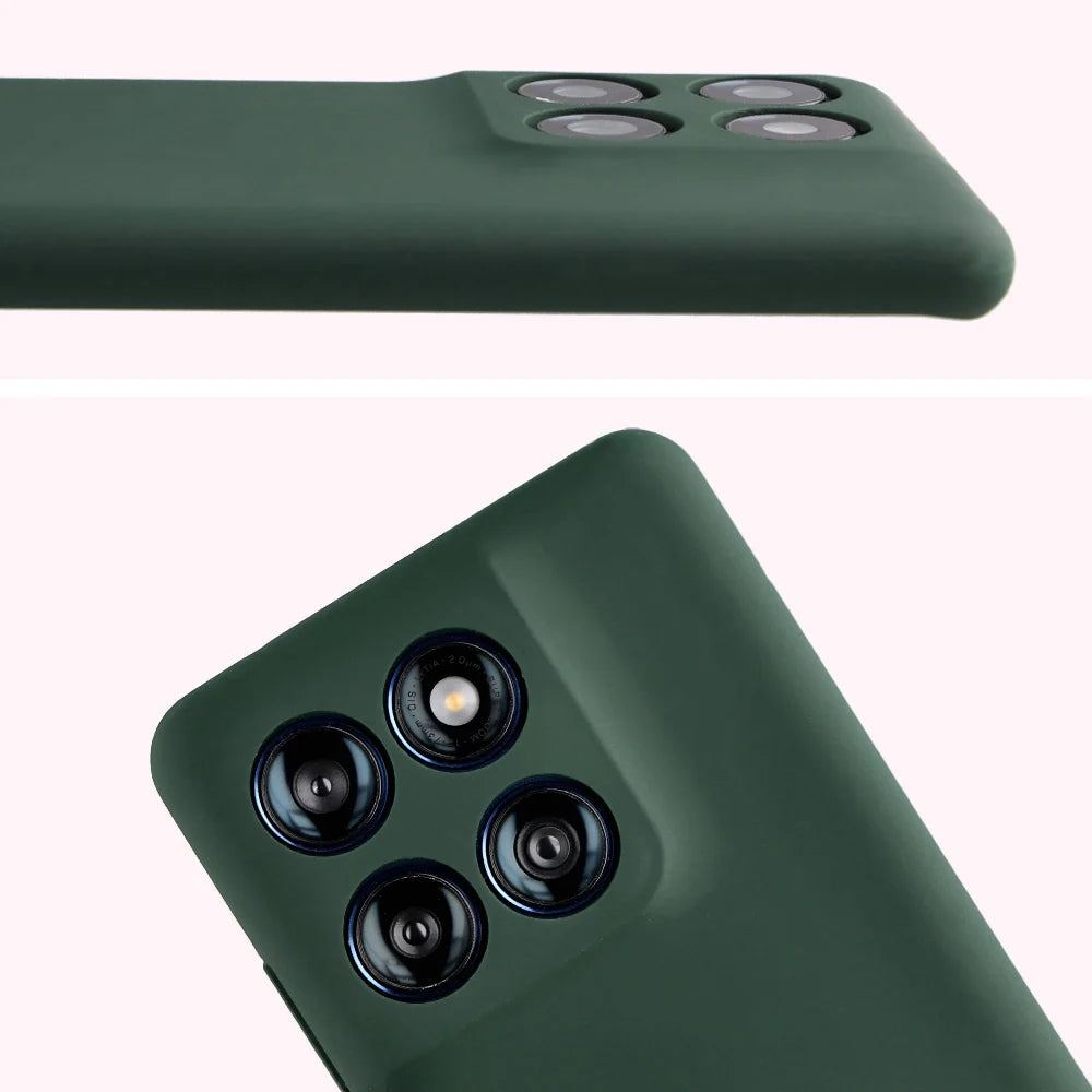 Silikon Handyhülle für Motorola Edge 60 Fusion / 60, Bizon Soft Case, Dunkelgrün
