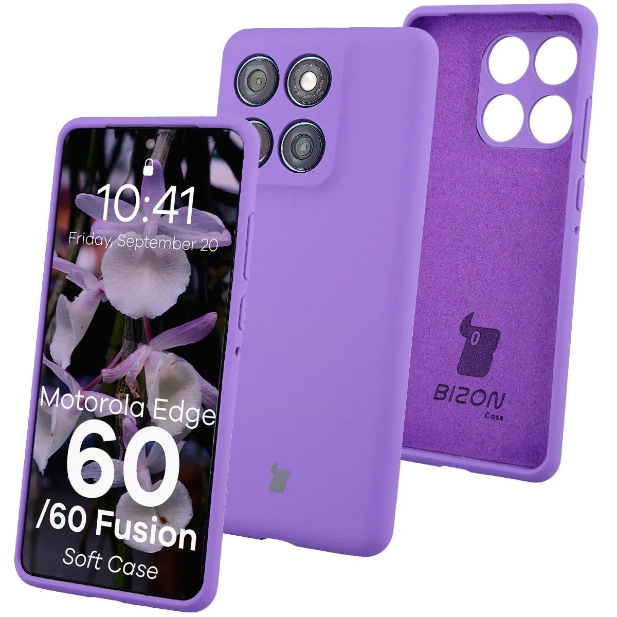 Silikon Handyhülle für Motorola Edge 60 Fusion / 60, Bizon Soft Case, Violett