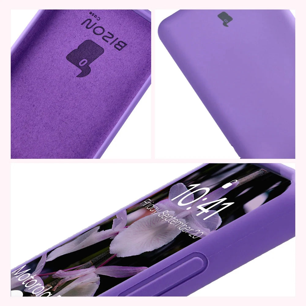Silikon Handyhülle für Motorola Edge 60 Fusion / 60, Bizon Soft Case, Violett