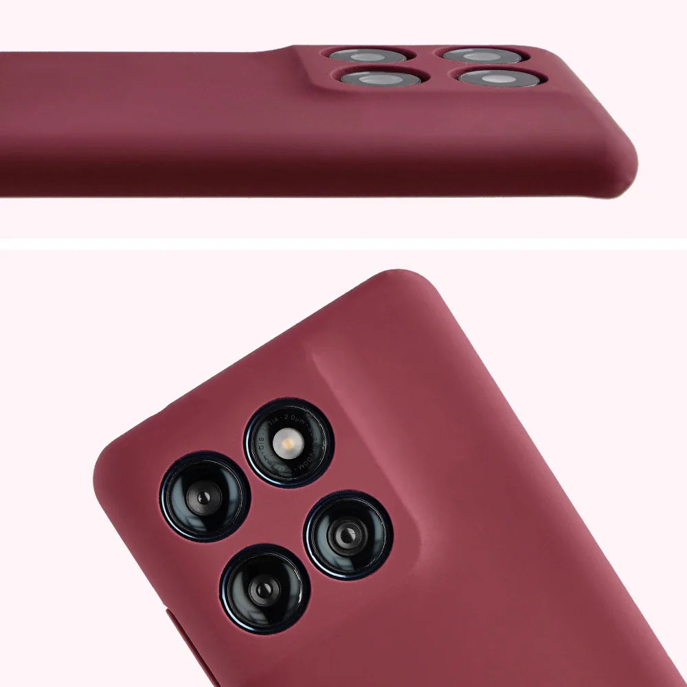 Silikon Handyhülle für Motorola Edge 60 Fusion / 60, Bizon Soft Case, Pflaumenfarbe