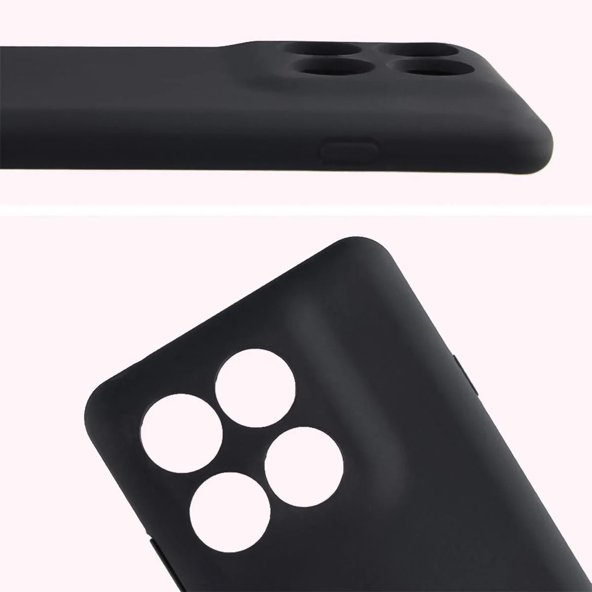 Silikon Handyhülle für Motorola Edge 60 Pro, Bizon Soft Case, Schwarz