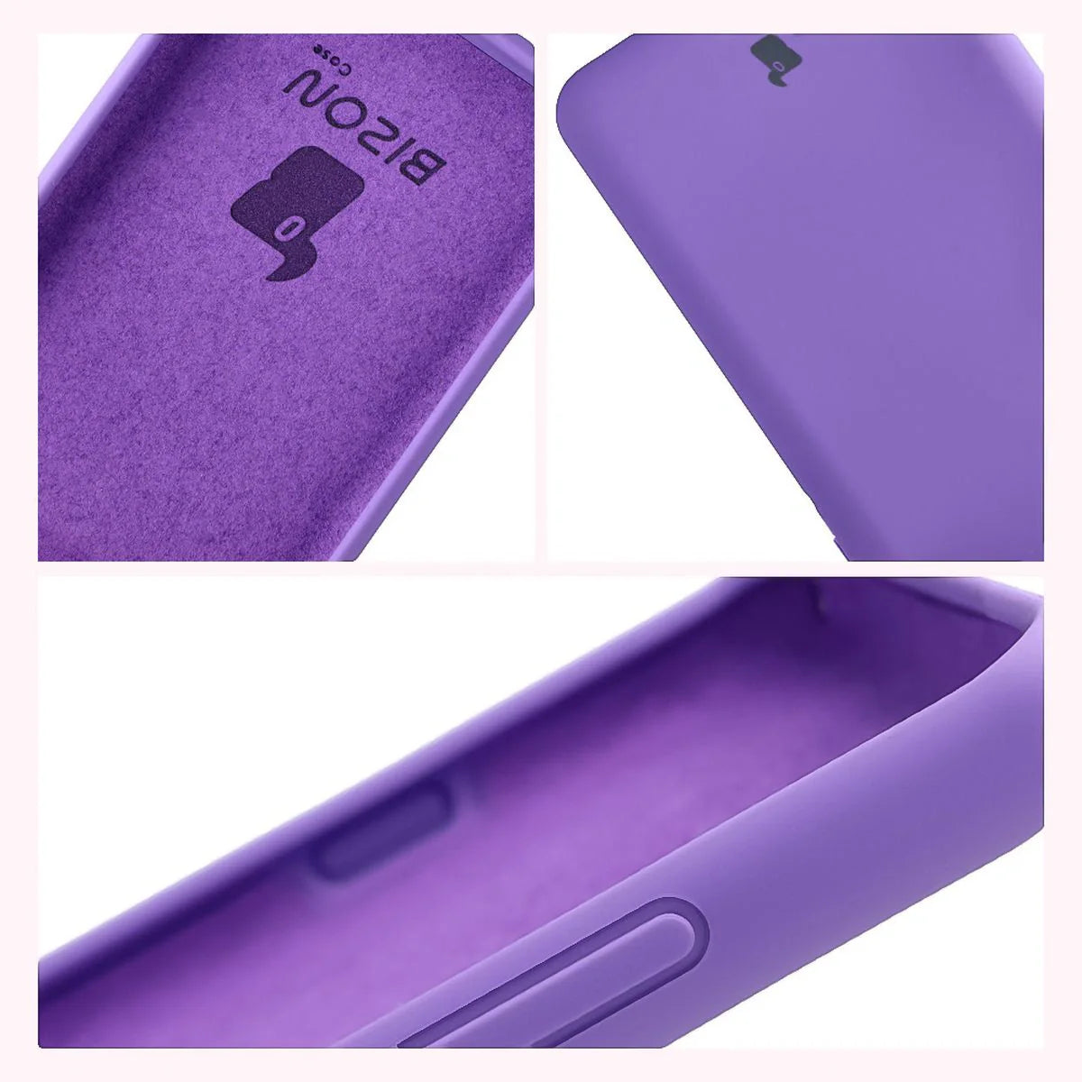 Silikon Handyhülle für Motorola Edge 60 Pro, Bizon Soft Case, Violett