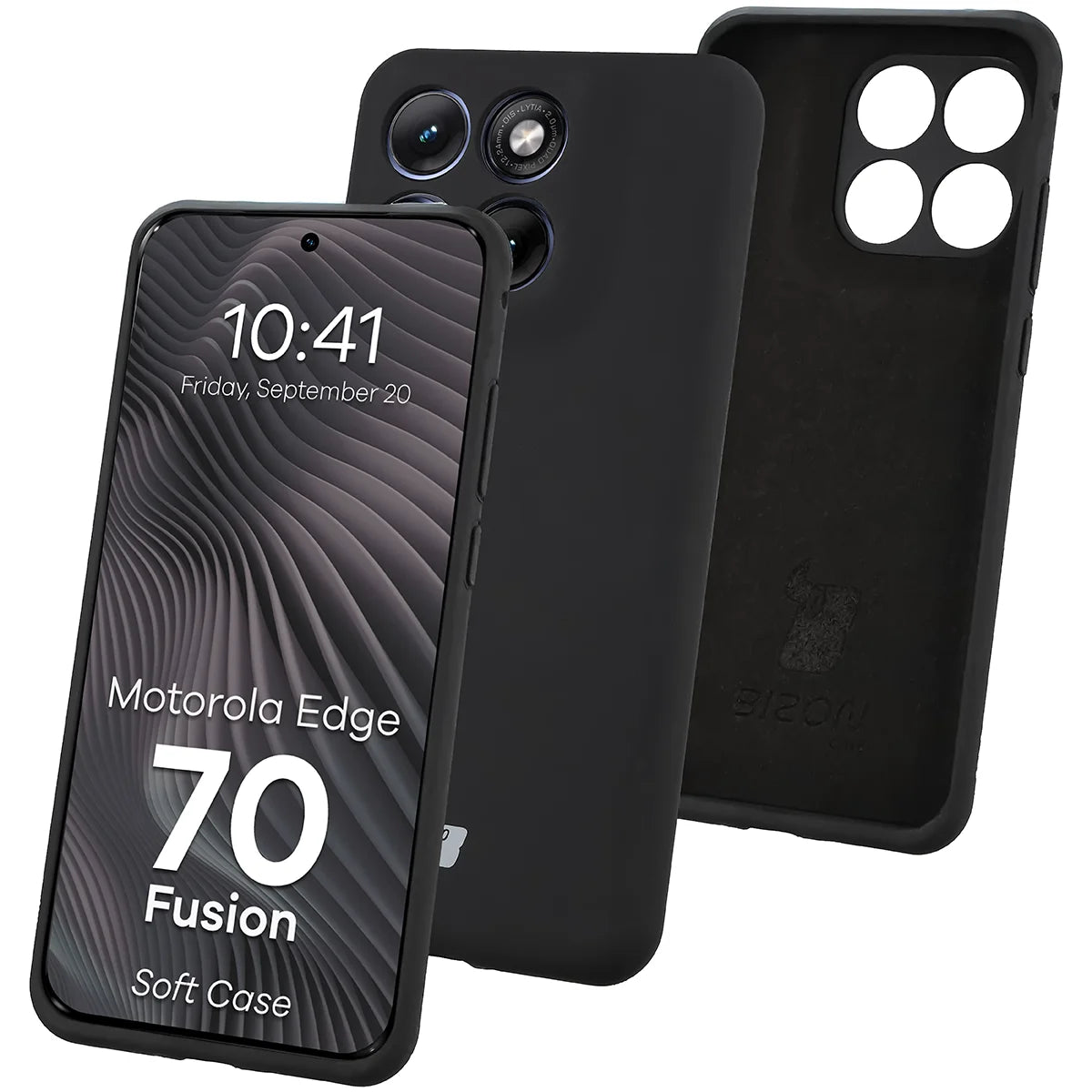 Silikon Handyhülle für Motorola Edge 70 Fusion, Bizon Soft Case, Schwarz