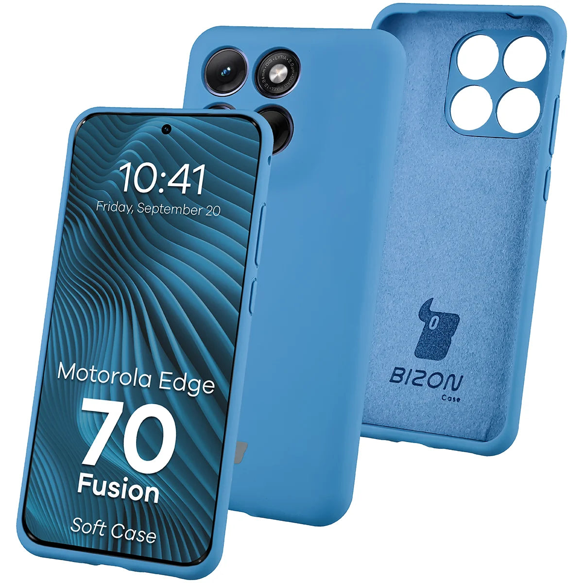 Silikon Handyhülle für Motorola Edge 70 Fusion, Bizon Soft Case, Blau