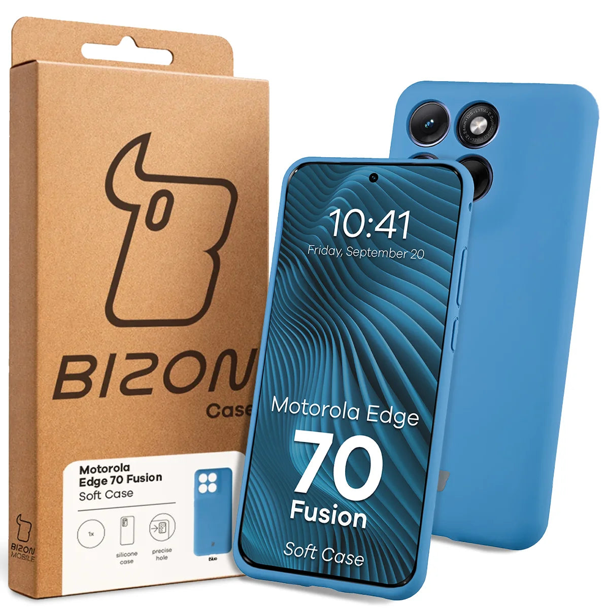 Silikon Handyhülle für Motorola Edge 70 Fusion, Bizon Soft Case, Blau