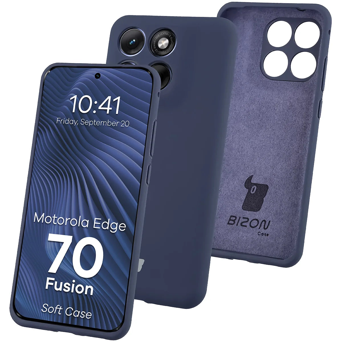 Silikon Handyhülle für Motorola Edge 70 Fusion, Bizon Soft Case, Dunkelblau