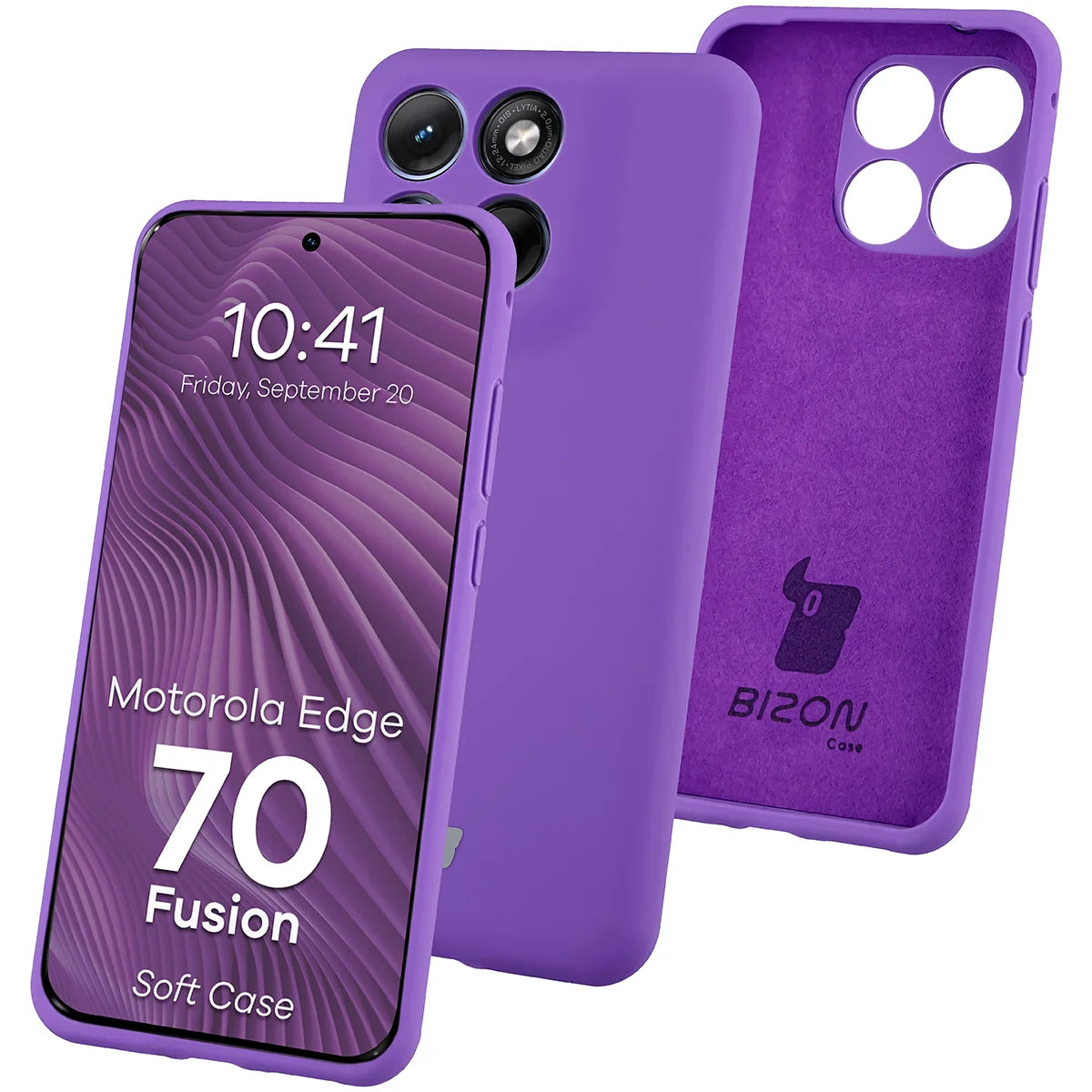 Silikon Handyhülle für Motorola Edge 70 Fusion, Bizon Soft Case, Violett