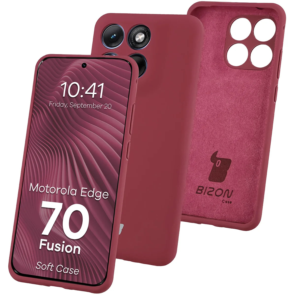 Silikon Handyhülle für Motorola Edge 70 Fusion, Bizon Soft Case, Pflaumenfarbe