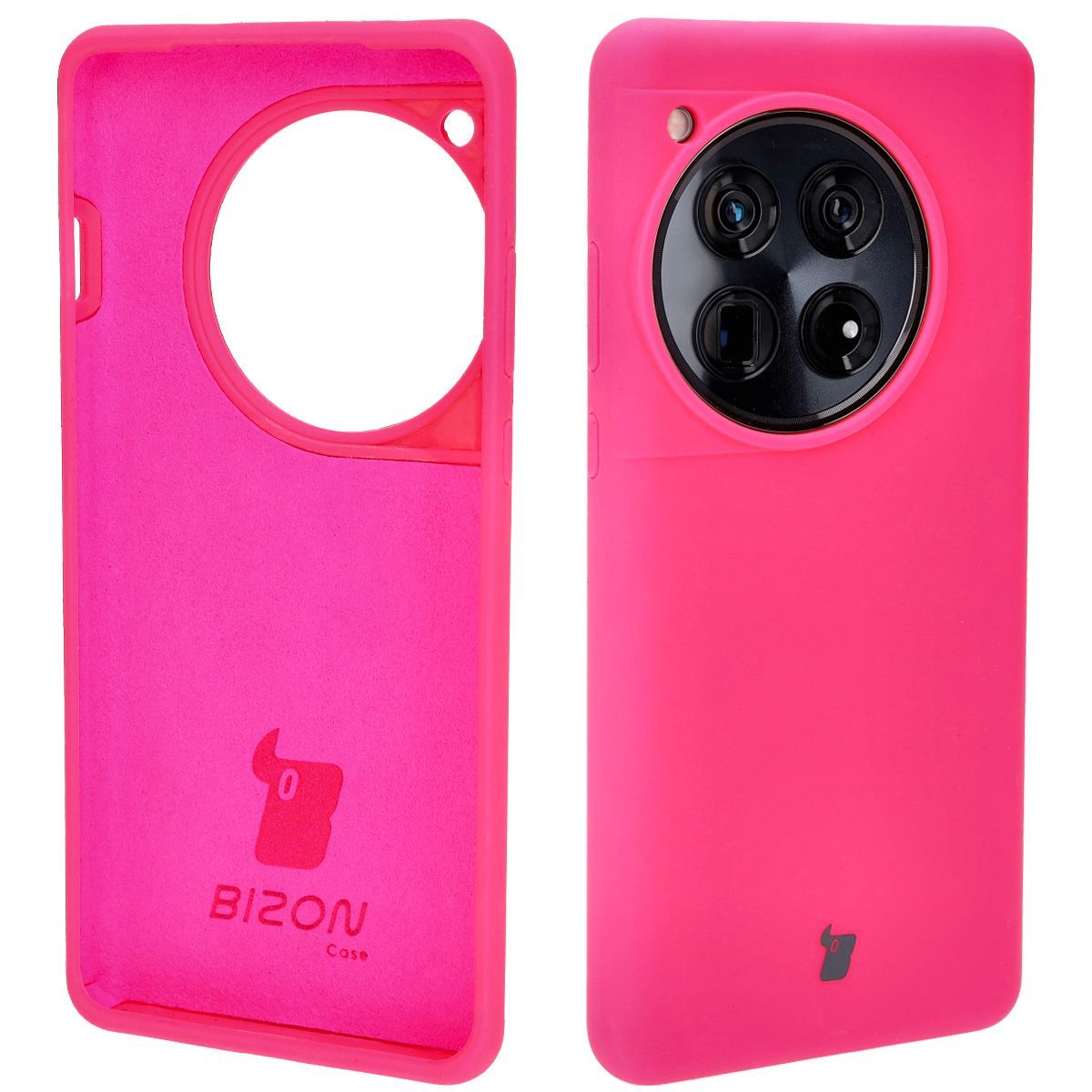 Silikon Handyhülle für OnePlus 12, Bizon Soft Case, Dunkelpink