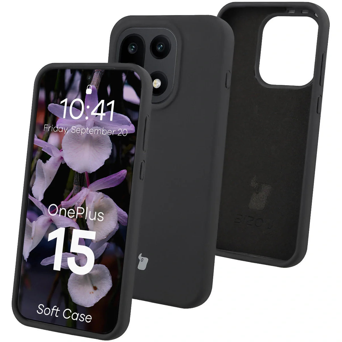 Silikon Handyhülle für OnePlus 15, Bizon Soft Case, Schwarz