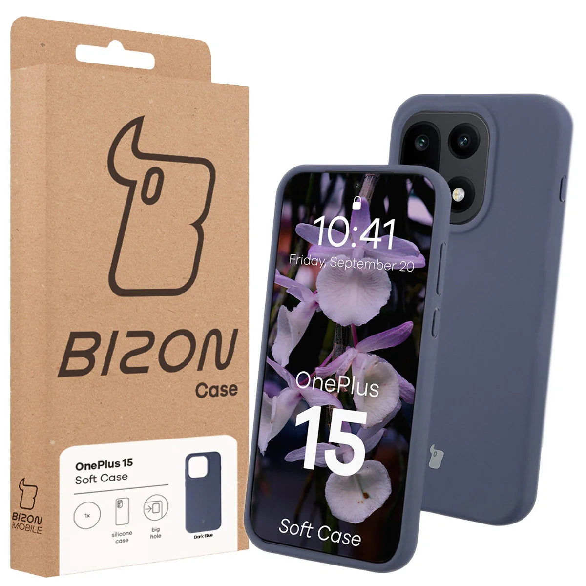 Silikon Handyhülle für OnePlus 15, Bizon Soft Case, Dunkelblau