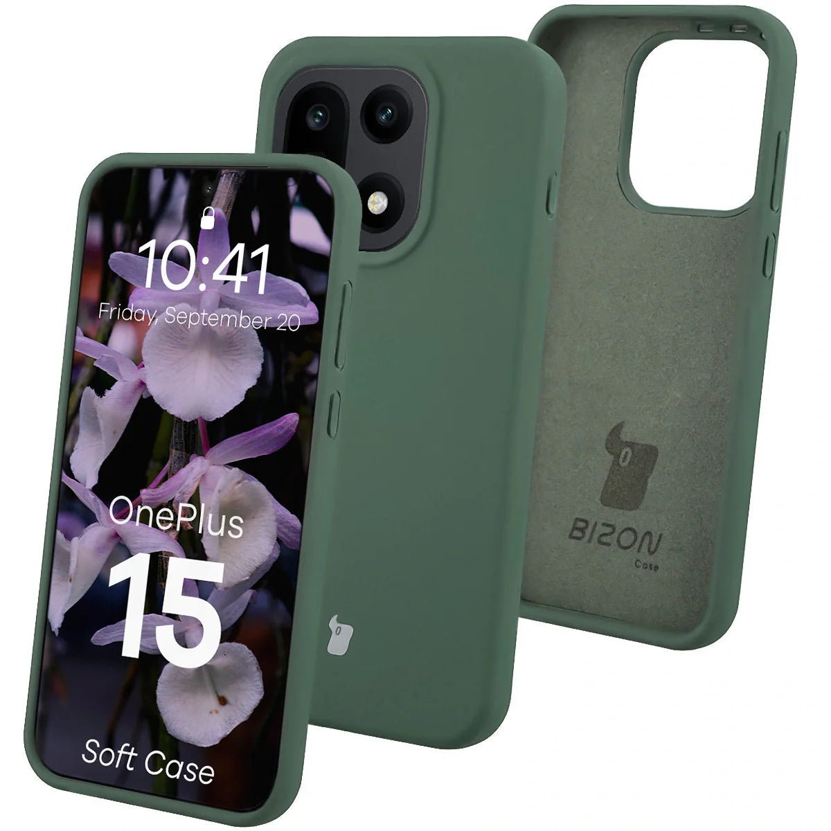 Silikon Handyhülle für OnePlus 15, Bizon Soft Case, Dunkelgrün
