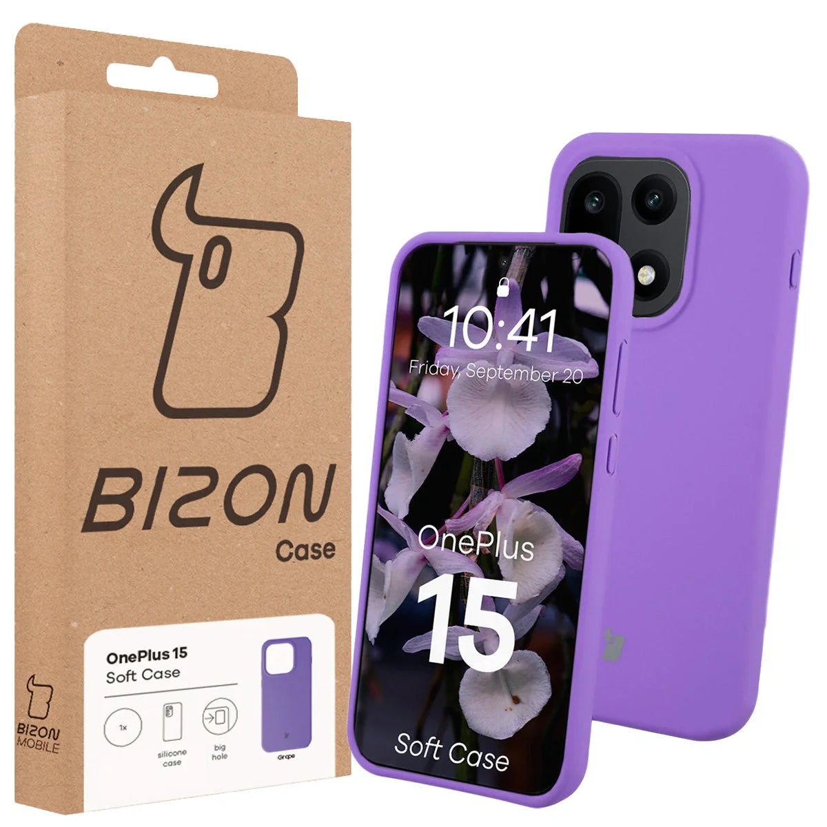 Silikon Handyhülle für OnePlus 15, Bizon Soft Case, Violett