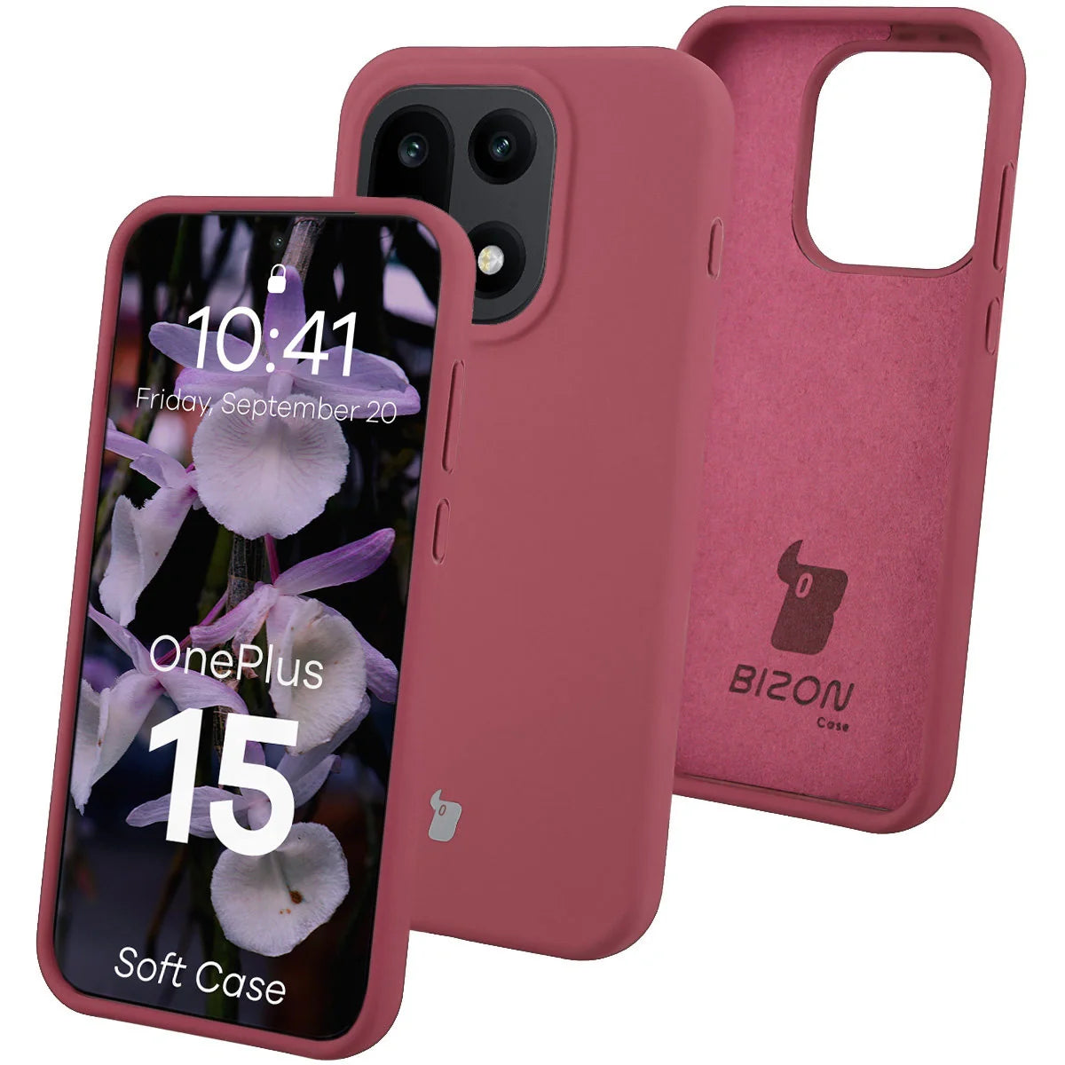 Silikon Handyhülle für OnePlus 15, Bizon Soft Case, Pflaumenfarbe